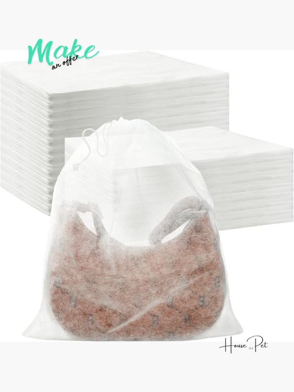 100 Non Woven Fabric Dust Bags for Handbags Storage Shoe Travel Package Closet